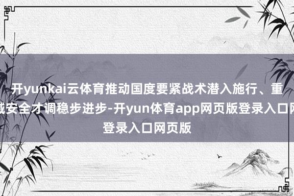 开yunkai云体育推动国度要紧战术潜入施行、重心领域安全才调稳步进步-开yun体育app网页版登录入口网页版
